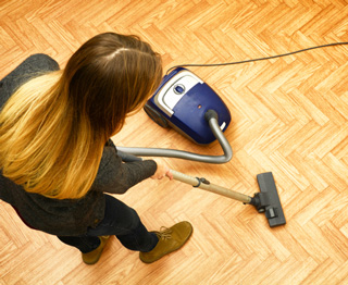 vacuuming hardwood floors